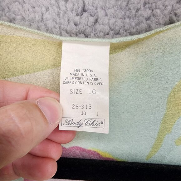 Body Chic Women's Size Large VTG Made in USA Floral Open Front Kimono Robe Wrap - Picture 2 of 13